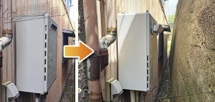 リンナイ ガス給湯器施工事例GT-2428AWX→RUF-A2405SAW(C)