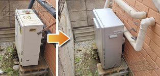 ノーリツ ガス給湯器施工事例GRQ-2017AX→GT-C2072AR-1 BL