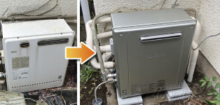 ノーリツ ガス給湯器施工事例GT-2017SARX→GT-C2072SAR-1 BL