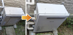 リンナイ ガス給湯器施工事例RUF-A2400AG(A)→RUF-A2400AG(B)