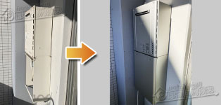 ノーリツ ガス給湯器施工事例GT-2450SAWX-PS→GT-C2472SAW-1 BL