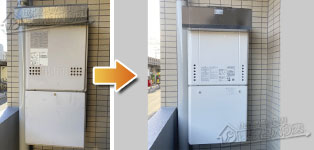 ノーリツ ガス給湯器施工事例GT-2422SAWX→GT-2470SAW-1 BL