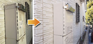 ノーリツ ガス給湯器施工事例GT-2450SAWX→GT-2470SAW BL