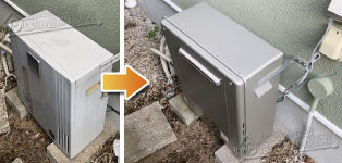 ほっとハウス ノーリツ ガス給湯器施工事例GX-H2400AR→GT-C2072SAR BL