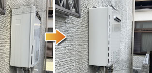 ノーリツ ガス給湯器施工事例GX-2400AW→GT-2470SAW BL