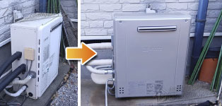 ノーリツ ガス給湯器施工事例GT-2450(S)ARX→GT-C2472AR BL