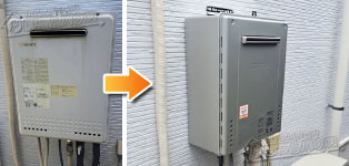 ノーリツ ガス給湯器施工事例GT-2450SAWX→GT-C2472SAW-1 BL