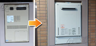 ノーリツ ガス給湯器施工事例GTH-2413AWXH→GT-2470AW-1 BL