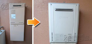 ノーリツ ガス給湯器施工事例GT-2428SAWX→GT-C2472AW-1 BL