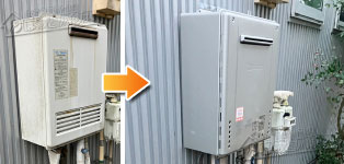 ノーリツ ガス給湯器施工事例GFK-2416GWKA→GT-C2472SAW-1 BL