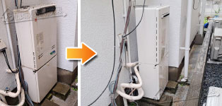 ノーリツ ガス給湯器施工事例GT-1610W→GT-1670SAW-1 BL