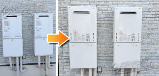 ノーリツ ガス給湯器施工事例GT-2428(S)AWX→GT-2470SAW-1 BL