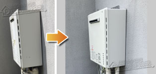 ノーリツ ガス給湯器施工事例GT-2450SAWX-2→GT-2470SAW-1 BL